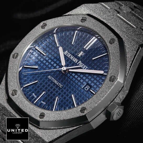 Frosted AP Replica Blue Dial on the black backround