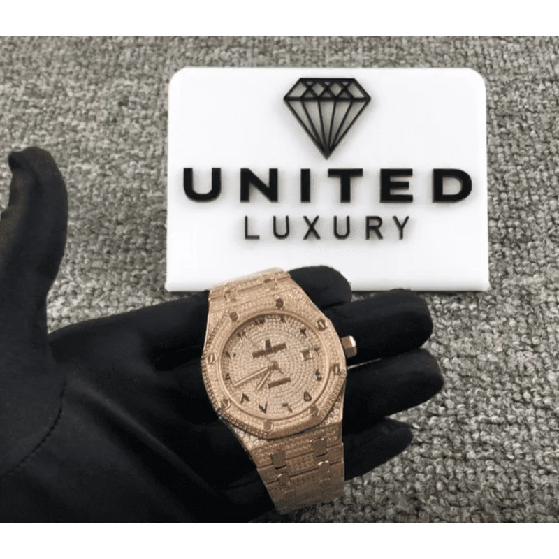 Audemars Piguet Royal Oak AP160SF296 “Iced Out Rose Gold” Top Grade Replica