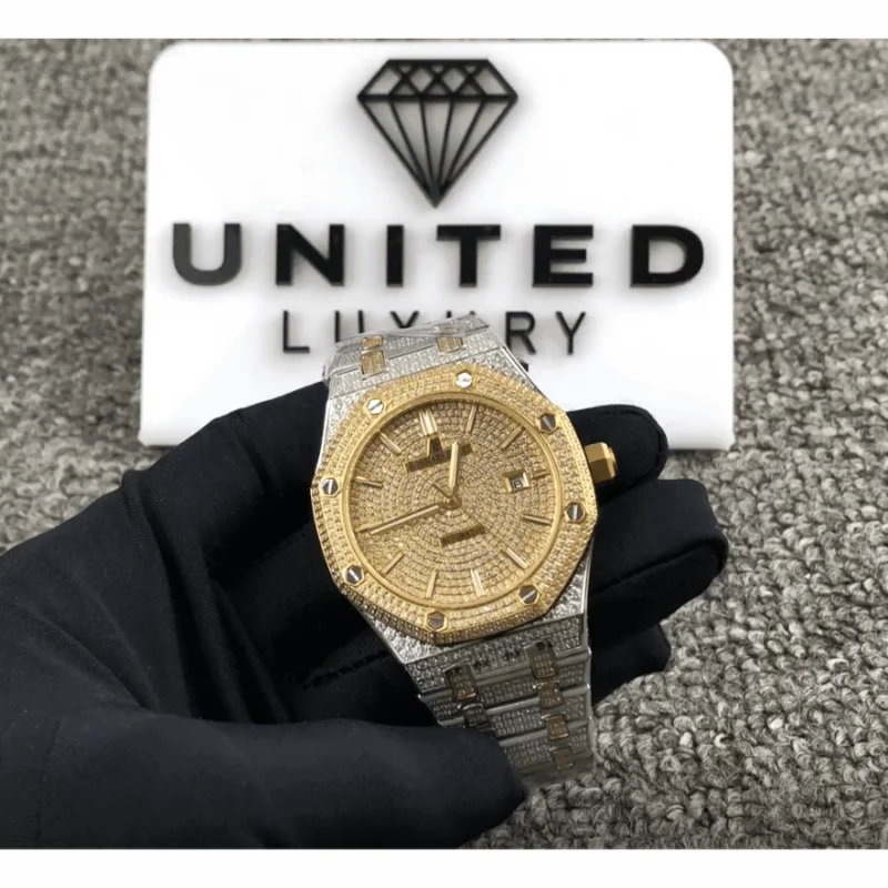 Audemars Piguet Royal Oak “Iced Out Yellow Gold” 15400SR.OO.1220SR.01 Premium Duplicate