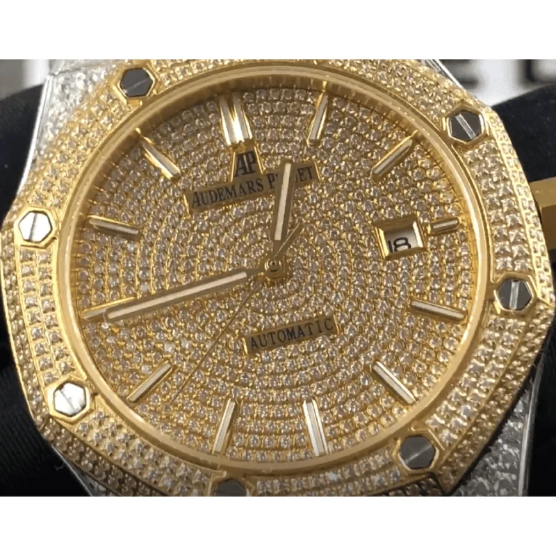 Audemars Piguet Royal Oak “Iced Out Yellow Gold” 15400SR.OO.1220SR.01 Premium Duplicate