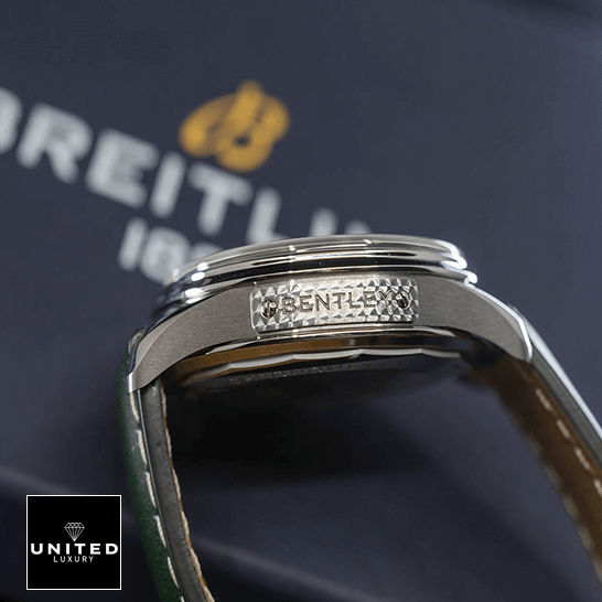 Breitling Premier Green 42 Bentley Steel Case Replica side view