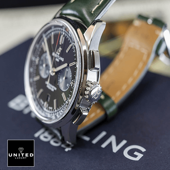 Breitling Premier Green Chronograph 42 Bentley Replica side view