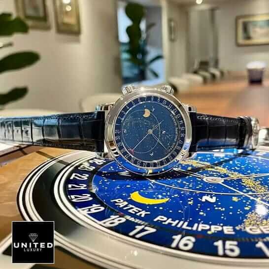 Patek Philippe Celestial Grand 6102 Blue Leather Bracelet Replica in the house