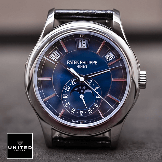 Patek Philippe Complications 5205G_013 Bluıe Dial Moon Replica front view