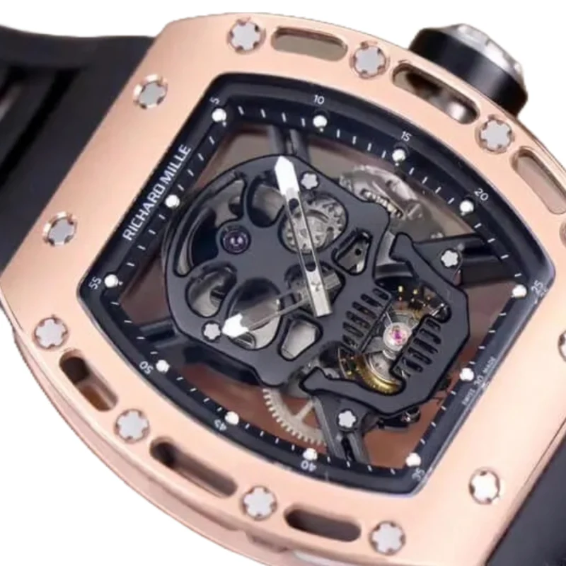 Richard Mille RM 52-01 Tourbillon “Skull” Dial Rose Gold Detailed Replica