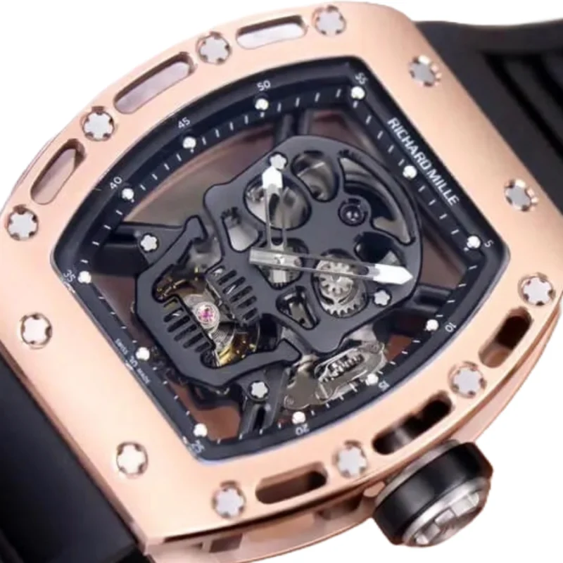Richard Mille RM 52-01 Tourbillon “Skull” Dial Rose Gold Detailed Replica